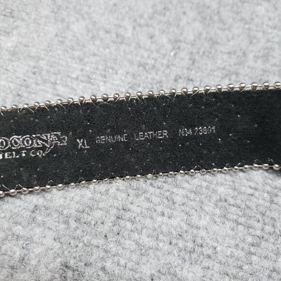 Nocona Belt Womens XL Black Leather Adjustable Western Etched Star Medallion New main image 5